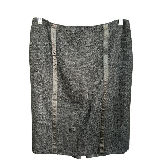 Rebecca Taylor | Black Tweed Wool Blend High Low Skirt | 8 - Picture 1 of 12